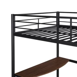 Twin Size Metal Loft Bed With Desk, Ladder And Railing - ModernLuxe -Children's Home GUEST 685f171f 3d85 498b 877e 609ef5ce87d6