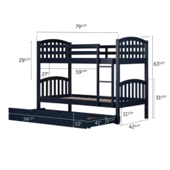 Asten Bunk Beds With Trundle Blue - South Shore -Children's Home GUEST 68b2e413 f78e 4b94 b3af abfb9f5a76d0