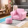 Qaba Kids Sofa Set With Footstool, Upholstered Children Armchair For Kids 18M+, Baby Sofa For Playroom, Bedroom, Nursery Room -Children's Home GUEST 68f68b11 7f3b 40a8 911e d50793a5da0a
