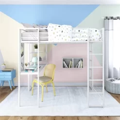 Full Adele Loft Bed Off White - Room & Joy
