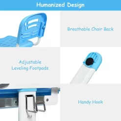 Costway Height Adjustable Kids Desk Chair Set Study Drawing W/Lamp & Bookstand -Children's Home GUEST 6a23099f dc23 4a4f a711 c081eff4fd84