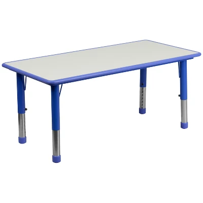 Emma And Oliver 23.625"W X 47.25"L Rectangular Plastic Height Adjustable Activity Table 14 Emma And Oliver 23.625"W X 47.25"L Rectangular Plastic Height Adjustable Activity Table - Image 12