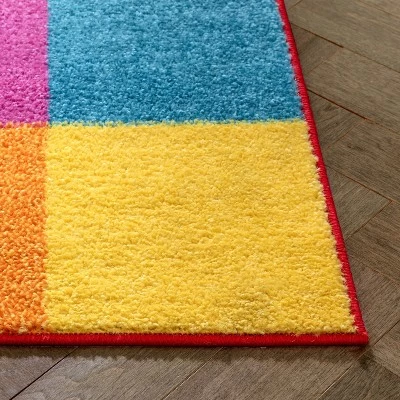 Well Woven Modern Squares Multi Geometric Bright Kids Room Area Rug 5 Well Woven Modern Squares Multi Geometric Bright Kids Room Area Rug - Image 3