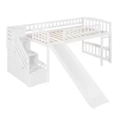 Twin Size Loft Bed With Two Drawers And Slides - ModernLuxe -Children's Home GUEST 6abb125b ec63 4bce a6f6 e8483e762de3