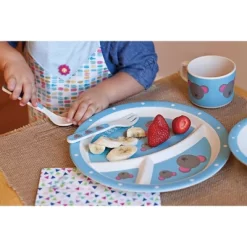 5pc Bamboo Fiber Mouse Dinnerware Set Blue - Red Rover -Children's Home GUEST 6b4b79bb d814 455c 8d84 161544e79281