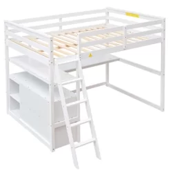 Full Size Loft Bed With Desk, Shelf And Two Built-in Drawers - ModernLuxe 16 Full Size Loft Bed With Desk, Shelf And Two Built-in Drawers - ModernLuxe -Children's Home GUEST 6b4c7320 6e29 452d 89aa d26f7cf01736