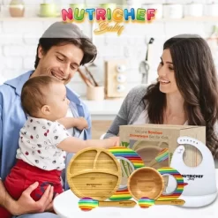 NutriChef Rainbow Dinnerware Set With Bibs For Kids -Children's Home GUEST 6b7b56d9 75de 43a7 ba9b 735e660f72f6