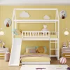 Twin Over Twin Bunk Bed, House Bed With Slide And Ladder-ModernLuxe -Children's Home GUEST 6de057f7 c804 4740 b39a e890ca299a36