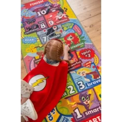KC CUBS | DC Super Hero Girls Kids Hopscotch Number Counting Educational Learning & Game Play Nursery Bedroom Classroom Rug Carpet, 2' 7" X 6' 0" -Children's Home GUEST 732ef2a3 2c91 4b52 9d1a 55240b849195
