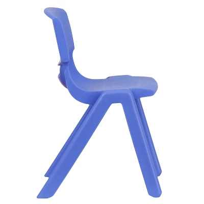 Flash Furniture 4 Pack Blue Plastic Stackable School Chair With 13.25'' Seat Height 9 Flash Furniture 4 Pack Blue Plastic Stackable School Chair With 13.25'' Seat Height - Image 7