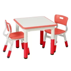 ECR4Kids Square Resin Dry-Erase Adjustable Activity Table With 2 Chairs (3-Piece Set) -Children's Home GUEST 746c2d60 874c 48a2 8463 80ce62af2701