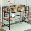 Twin Metal Loft Bed With Desk And Shelve - ModernLuxe 2 Twin Metal Loft Bed With Desk And Shelve - ModernLuxe -Children's Home GUEST 750d54f6 fdf7 4149 951b 42d4a71831ac