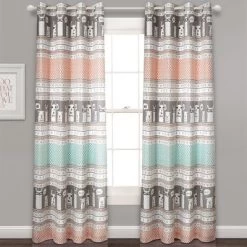 52"x84" Set Of 2 Llama Striped Room Darkening Curtain Panels - Lush Décor -Children's Home GUEST 758c3577 ddaf 438e 80c5 d003e3376a54