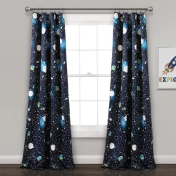 Universe Room Darkening Window Curtain Panels Navy - Lush Décor -Children's Home GUEST 7607c40a 864a 42e5 9e24 0a98ad19b912