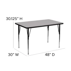 Emma And Oliver 30x48 Rectangle Laminate Adjustable Activity Table -Children's Home GUEST 76594038 1700 4b64 a705 9db6359fc1fa
