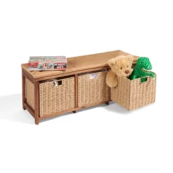 Badger Basket Kid's Storage Bench With Woven Top And Baskets Brown 18 Badger Basket Kid's Storage Bench With Woven Top And Baskets Brown -Children's Home GUEST 77eb8e26 ddea 4212 bf7b 1c9542bd9285