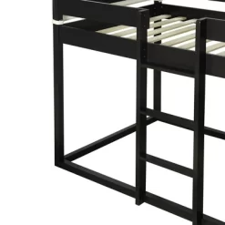 Wood Twin Over Twin Bunk Bed With Tent-ModernLuxe -Children's Home GUEST 78992696 10b1 4220 80b2 28a19d1154fa