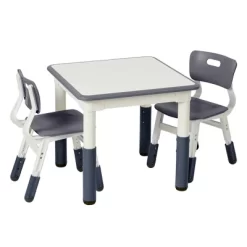 ECR4Kids Square Resin Dry-Erase Adjustable Activity Table With 2 Chairs (3-Piece Set) -Children's Home GUEST 7cb37d1e 626a 4945 8f87 c3cfc4aaf994