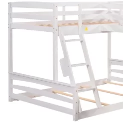 Twin Over Full Bunk Bed With Twin Size Loft Bed With Desk, Slide And Full Length Rail - ModernLuxe -Children's Home GUEST 7dacb7f2 8405 41eb 800d 4356eb440c7e