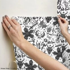 Stranger Things Hellfire Club Peel And Stick Wallpaper Red - RoomMates -Children's Home GUEST 7e4403e3 bf55 4f45 b8a8 57e690c9a64d