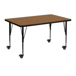 Flash Furniture Mobile 30''W X 48''L Rectangular Thermal Laminate Activity Table - Height Adjustable Short Legs -Children's Home GUEST 80c29339 9053 447c b285 1c1e04dcd0f4