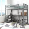 Max & Lily Twin-Size High Loft Bed With Wraparound Desk & Shelves -Children's Home GUEST 81a5b952 f5e3 441c a57e 70f20d746741
