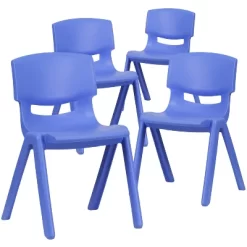 Emma And Oliver 4 Pack Plastic Stackable K-2 School Chair With 13.25"H Seat -Children's Home GUEST 81e3834d c539 4563 9f97 4b83c783d49b
