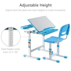 Costway Height Adjustable Children's Desk Chair Set Multifunctional Study Drawing -Children's Home GUEST 8603e73b d848 4f7f a020 5b9c780c2737