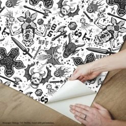 Stranger Things Hellfire Club Peel And Stick Wallpaper Red - RoomMates -Children's Home GUEST 861d6016 1527 4163 bc3c 571d034326b3