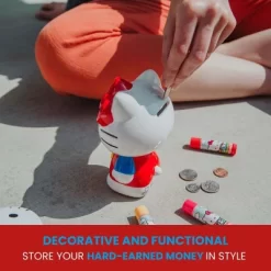 Silver Buffalo Sanrio Hello Kitty 6-Inch Ceramic Figural Coin Bank Storage -Children's Home GUEST 88f0de1e 7d78 4ada ae32 c10b78f33ef8