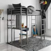 Twin Adele Loft Bed With Desk Silver - Room & Joy -Children's Home GUEST 9178d08c 8b00 4501 afe9 9be29f54e209