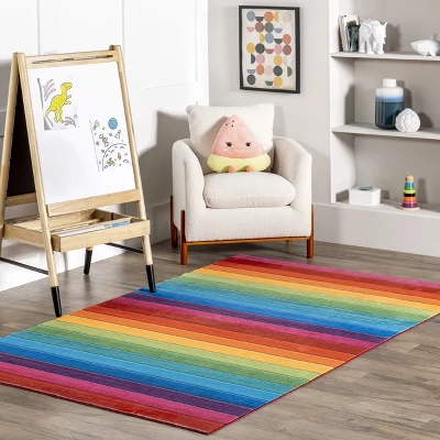 NuLOOM Henriette Rainbow Machine Washable Kids Area Rug 3 NuLOOM Henriette Rainbow Machine Washable Kids Area Rug