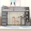 Twin Size Wooden Loft Bed With Storage Drawers, Desk And Shelves - ModernLuxe -Children's Home GUEST 92cefa12 cd83 4535 bb1e 3d221c2fbf90