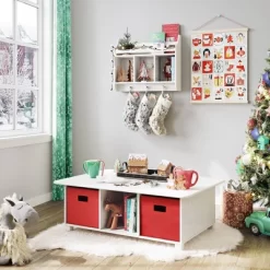 Kids' Book Nook Wall Shelf With Cubbies And Book Rack White - RiverRidge Home -Children's Home GUEST 9306eb4e 62ed 481d 9b1e 709a72538c0c