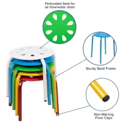 Flash Furniture Plastic Nesting Stack Stools, 11.5"Height (5 Pack) 14 Flash Furniture Plastic Nesting Stack Stools, 11.5"Height (5 Pack) -Children's Home GUEST 940457e7 d79d 44da 95a3 a7ca714b8c6c