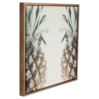 Pineapple Framed Canvas Art Gold (24"x24") - Uniek 3 Pineapple Framed Canvas Art Gold (24"x24") - Uniek