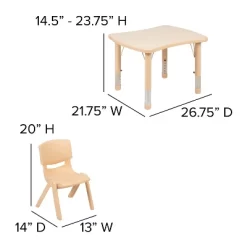 Flash Furniture 21.875"W X 26.625"L Rectangular Plastic Height Adjustable Activity Table Set With 4 Chairs 13 Flash Furniture 21.875"W X 26.625"L Rectangular Plastic Height Adjustable Activity Table Set With 4 Chairs -Children's Home GUEST 980c8b7e f814 43be ba9e 1882675d1be1
