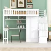 Twin Size Loft Bed With Shelf, Drawers, Desk And Wardrobe - ModernLuxe -Children's Home GUEST 99a794e7 7864 42b8 9136 163d0fa9b243