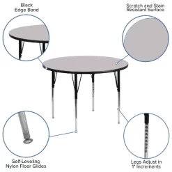 Emma And Oliver 48" Round Laminate Adjustable Activity Table 17 Emma And Oliver 48" Round Laminate Adjustable Activity Table -Children's Home GUEST 99d03a77 10e7 488a 8e59 e0f0d8cc77f6