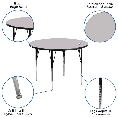 Emma And Oliver 48" Round Laminate Adjustable Activity Table 9 Emma And Oliver 48" Round Laminate Adjustable Activity Table - Image 7
