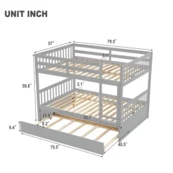 Full Over Full Bunk Bed With Trundle Bed And Ladder-ModernLuxe -Children's Home GUEST 99f2ed18 e194 41ae 8ca1 2ab5687f2660