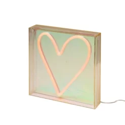 Teen Iridescent Heart Acrylic Box Novelty Table Lamp Pink - West & Arrow -Children's Home GUEST 99fa80ef ff4b 44fd b996 92afcb093663