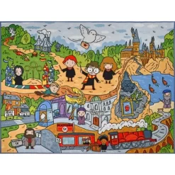 KC CUBS | Harry Potter Wizarding World Boy & Girl Kids Adventure Activity Educational Learning & Game Nursery Bedroom Classroom Rug -Children's Home GUEST 9d7805b3 f64e 46d1 aec4 2ac9dd389c05