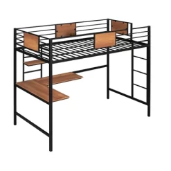 Twin Metal Loft Bed With Desk And Shelve - ModernLuxe -Children's Home GUEST 9dbce07f 17d7 423d 8232 0f316f48d5fc