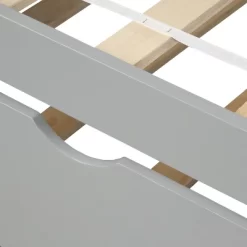 Twin Over Twin Wood Bunk Bed With Safety Rail And Movable Trundle-ModernLuxe -Children's Home GUEST 9e4aa01a a721 4ea1 8a26 d8407b8ded6e