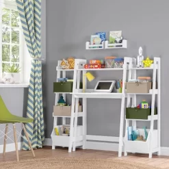 Kids' Desk With Ladder Shelf Storage And 2 Bonus Magnetic Art Display Bars White - RiverRidge Home -Children's Home GUEST a18ea58d 2f31 4883 bf1a 7c63e2644974