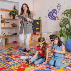 KC CUBS | DC Super Hero Boy & Girl Kids ABC Alphabet, Traits & Emotions Educational Learning & Play Nursery Bedroom Classroom Rug Carpet -Children's Home GUEST a394d64f bc93 46f2 94b2 67799aa78427