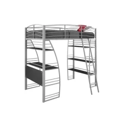 Andy Metal Loft Bed With Integrated Desk And Shelves - Room & Joy -Children's Home GUEST a81ddca4 c0f7 43fa 9b27 b3004b39cafa