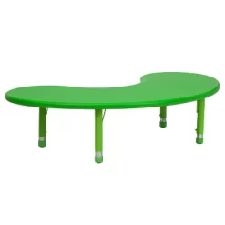 Flash Furniture 35"W X 65"L Half-Moon Plastic Height Adjustable Activity Table -Children's Home GUEST a9ca4153 cfdb 4feb b651 2b195526fc37