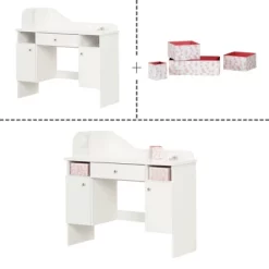 Vito Makeup Desk With Drawer Pure White/Pink - South Shore -Children's Home GUEST ab562318 a964 4fe2 936c 5f0103f989db